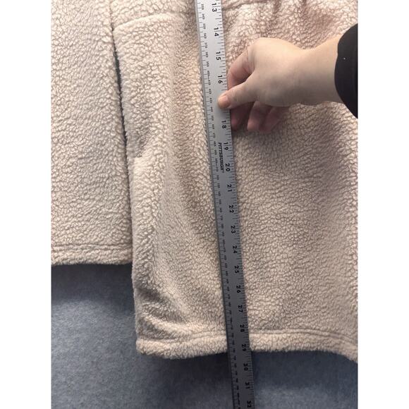 Isabel Maternity Sweater Jacket Half Zip Empire Cream Color Pockets Large NWT - Picture 8 of 9